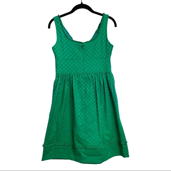❤️HP❤️ Maggie London Petite Emerald Green Dress with Gold Buttons - Fit & Flare - Picture 2 of 4